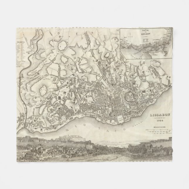 Lissabon, Portugal Fleecedecke (Vorderseite (Horizontal))