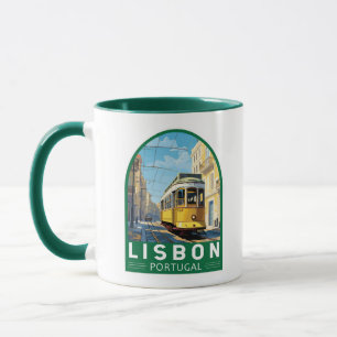Lissabon Portugal Gelbe Straßenbahn Reise Kunst Vi Tasse