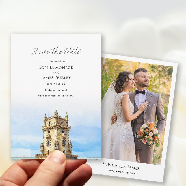 Lissabon - Portugal-Hochzeit in Urlaubsort Save The Date (Lisbon Portugal Destination Wedding Save The Date)