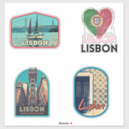 Lissabon-Portugal-Illustrationspackung Aufkleber