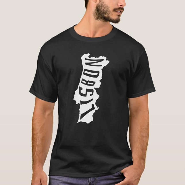 Lissabon, Portugal Karte Kontur - Europa Reisen T-Shirt (Vorderseite)