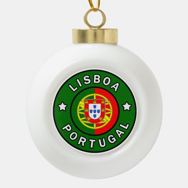 Lissabon Portugal Keramik Kugel-Ornament (Vorderseite)