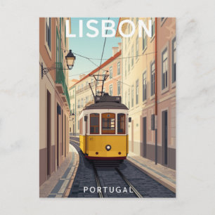 Lissabon Portugal Klassische Straßenbahn 28 Vintag Postkarte