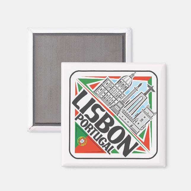 Lissabon Portugal Magnet (Vorderseite/Rückseite)