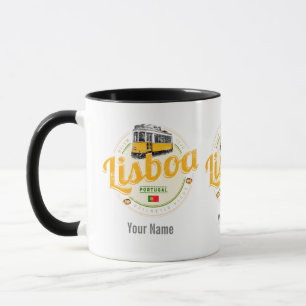 Lissabon Portugal mit Retro-Straßenbahn Vintage-So Tasse