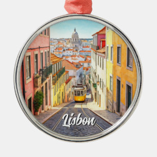 Lissabon Portugal Pantheon Alfama Aquarell Ornament Aus Metall