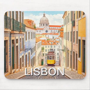 Lissabon Portugal Pantheon Alfama Wassercolor Mousepad
