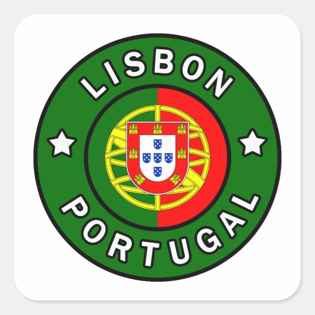 Lissabon Portugal Quadratischer Aufkleber (Vorderseite)