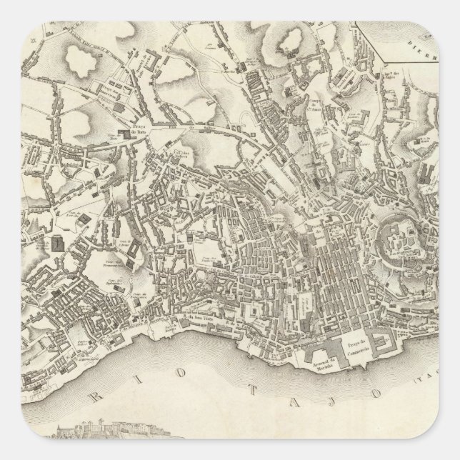 Lissabon, Portugal Quadratischer Aufkleber (Vorderseite)