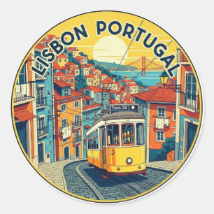 Lissabon Portugal Reisen Alfama Runder Aufkleber