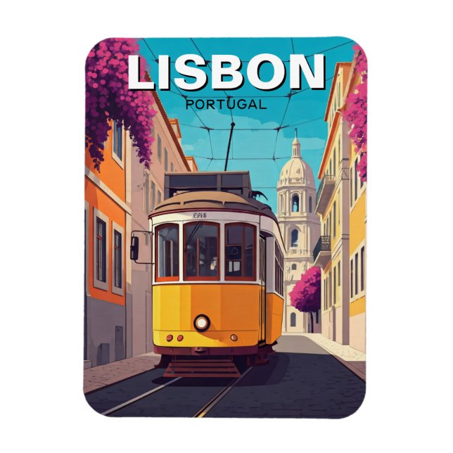 Lissabon Portugal Reisen Gelbe Straßenbahn Magnet (Vertikal)