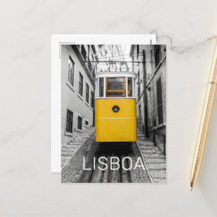Lissabon Portugal Retro-Straßenbahn Vintage-Souven Feiertagspostkarte