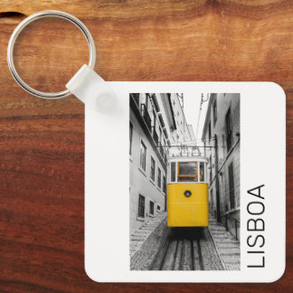 Lissabon Portugal Retro-Straßenbahn Vintage-Souven Schlüsselanhänger