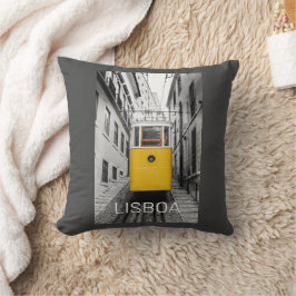 Lissabon Portugal Retro Tram Vintag Souvenir Kissen
