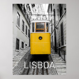 Lissabon Portugal Retro Tram Vintag Souvenir Poster