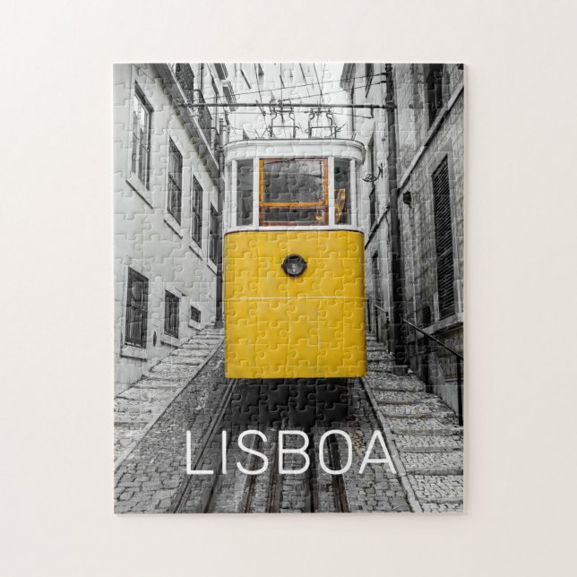 Lissabon Portugal Retro Tram Vintag Souvenir Puzzle (Vertikal)