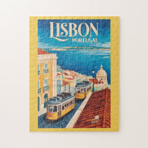 Lissabon Portugal Skyline Illustration Reise Kunst Puzzle