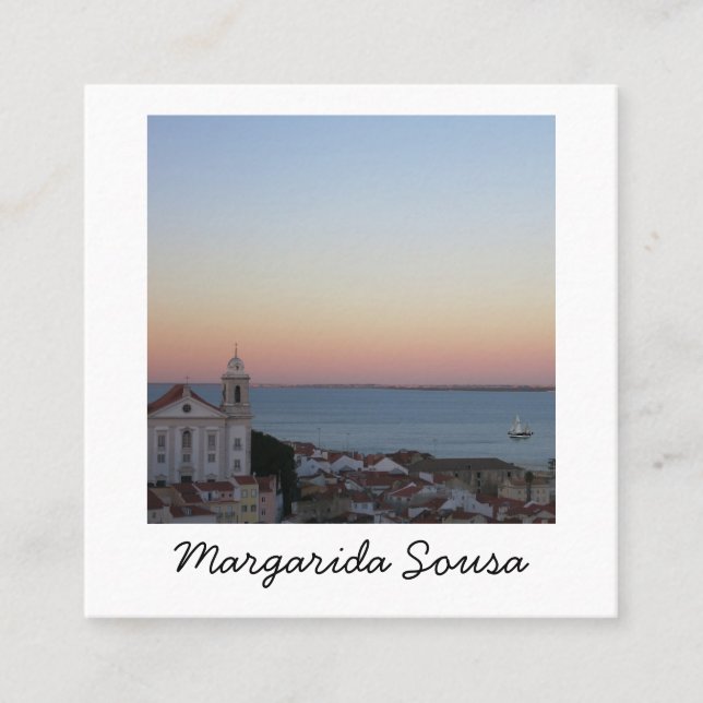 Lissabon Portugal Stadt Europa Foto Tourismus Quadratische Visitenkarte (Vorderseite)