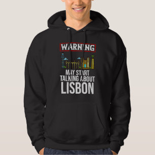 Lissabon Portugal Stadt Skyline Karte Reise Hoodie