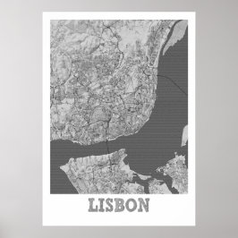 Lissabon - Portugal - Stadtplan Poster