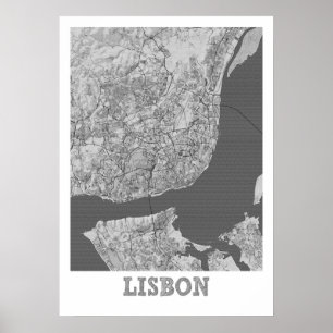 Lissabon - Portugal - Stadtplan Poster