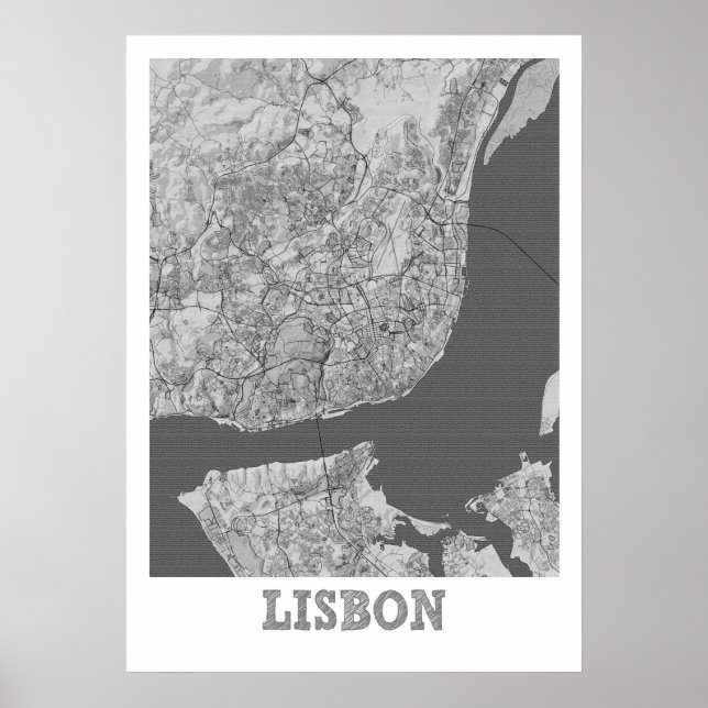 Lissabon - Portugal - Stadtplan Poster (Vorne)