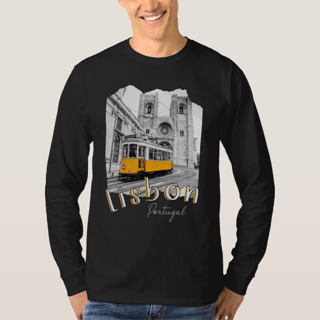 Lissabon Portugal Straßenbahn Portugiesisch Souven T-Shirt (Vorderseite)