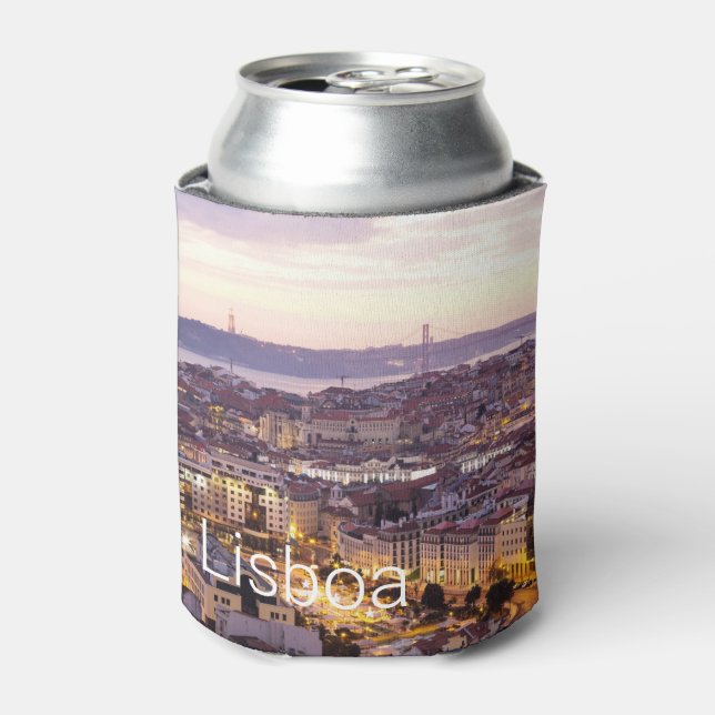 Lissabon Portugal Sunset Skyline Cityscape Souveni Dosenkühler (Kanne Vorderseite)