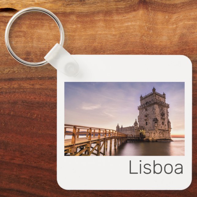 Lissabon Portugal Torre de Belém Sunset Holiday Schlüsselanhänger (Vorderseite)