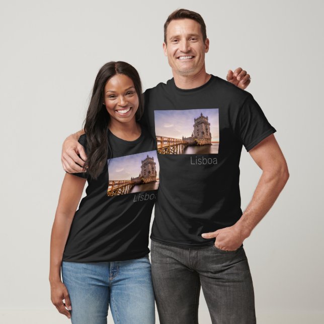 Lissabon Portugal Torre de Belém Sunset Holiday T-Shirt (Unisex)