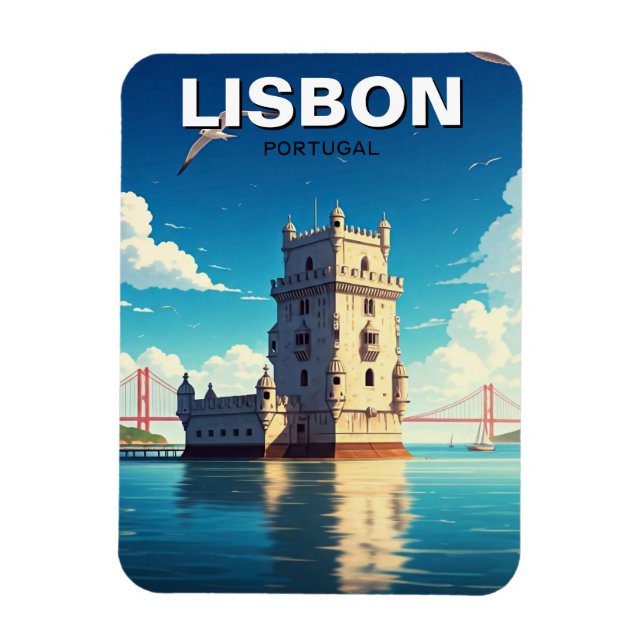 Lissabon Portugal Travel Belem Tower Magnet (Vertikal)