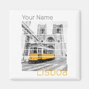 Lissabon Portugal Vintag Holiday Tram Souvenir Magnet