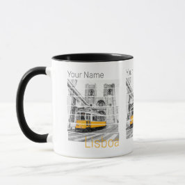 Lissabon Portugal Vintag Holiday Tram Souvenir Tasse