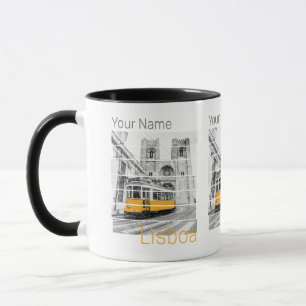 Lissabon Portugal Vintag Holiday Tram Souvenir Tasse