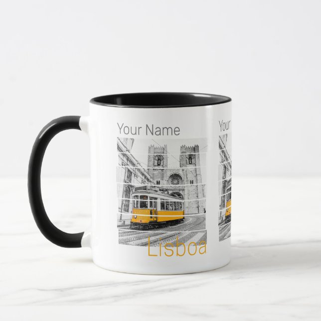 Lissabon Portugal Vintag Holiday Tram Souvenir Tasse (Links)