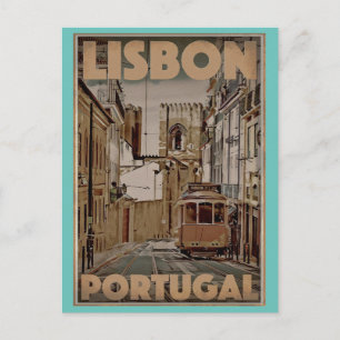 Lissabon Portugal Vintage Reise Postkarte