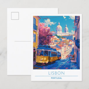 Lissabon Portugal Vintage Reise  Postkarte