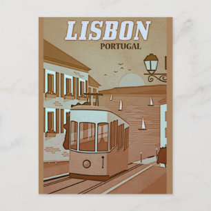 Lissabon Portugal Vintage Reisekarte Postkarte
