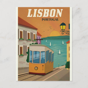 Lissabon Portugal Vintage Travel Postcard Postkarte