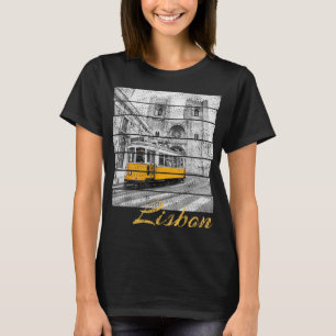 Lissabon Portugal Vintager Urlaub Souvenir Tram 28 T-Shirt