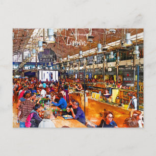 Lissabon - Portugal: Zeit für den Markt Postkarte
