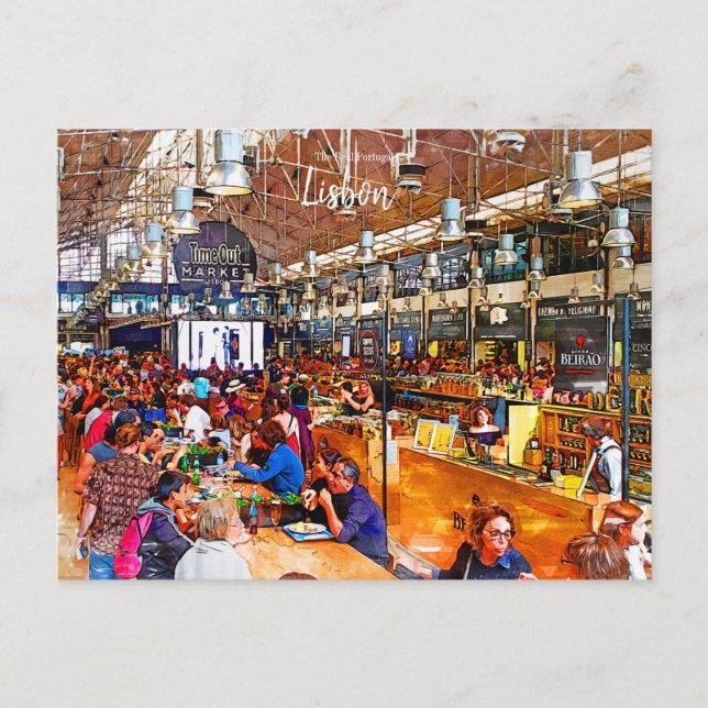 Lissabon - Portugal: Zeit für den Markt Postkarte (Vorderseite)