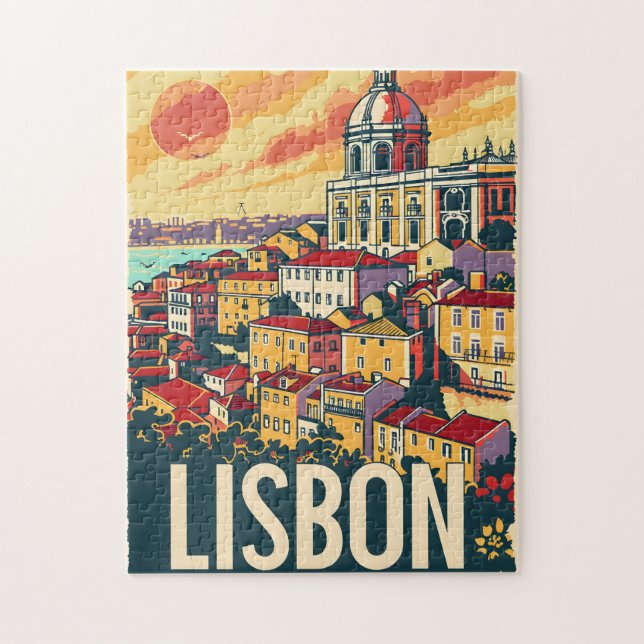 Lissabon-Reise-Werbung Puzzle (Vertikal)