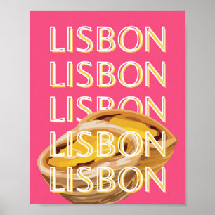 Lissabon Reisekunst, Rosa, Portugal Art reisen Poster