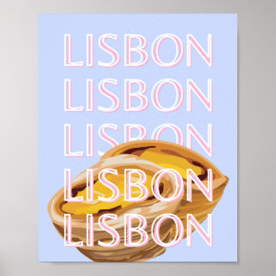 Lissabon Reisen Kunst, Blau, Portugal, Pastel Poster