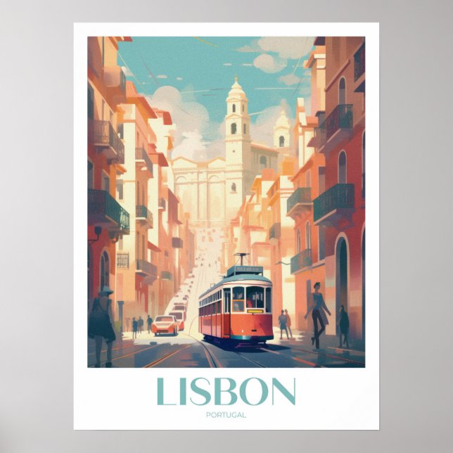 Lissabon Reisen Print Wall Art Poster (Vorne)