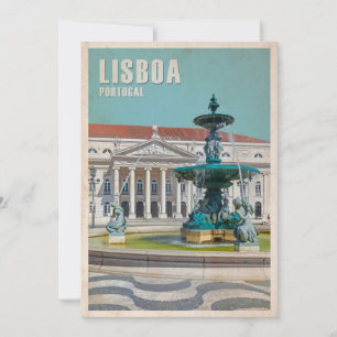 Lissabon Reiseplakat D. Maria II Theater, Portugal Dankeskarte