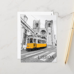 Lissabon Retro-Straßenbahn Portugal Vintage-Straße Feiertagspostkarte