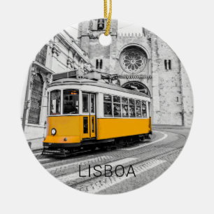 Lissabon Retro Tram Portugal Vintag Streetcar Keramik Ornament
