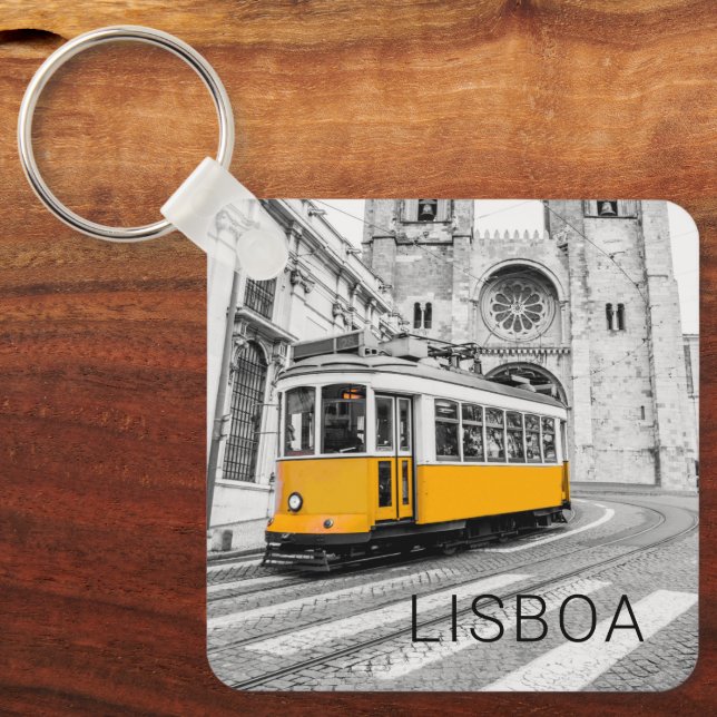 Lissabon Retro Tram Portugal Vintag Streetcar Schlüsselanhänger (Vorderseite)